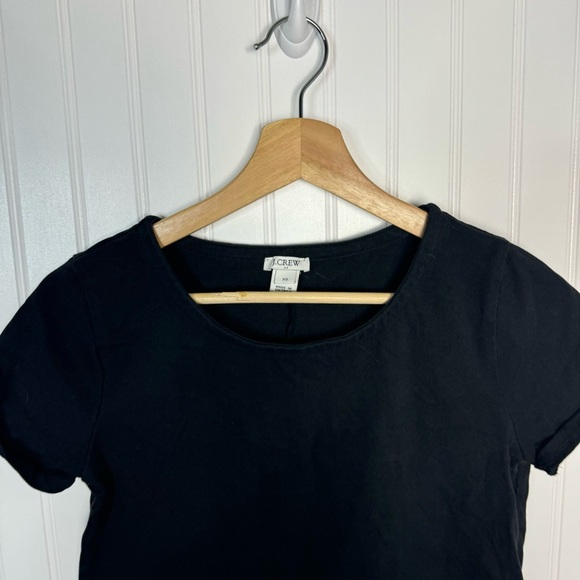 J. Crew Top XS Black Solid Peplum Short Sleeve  Casual Workwear Women - Picture 2 of 6